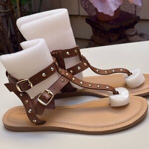 SUN AND STONE BROWN SANDALS BRAND NEW WOMENS SIZE 8 SEE PICS FOR DETAILS